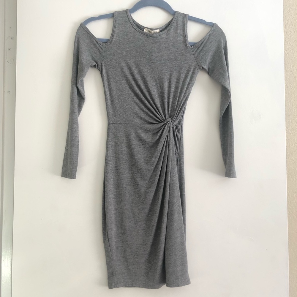 All Season Cold Shoulder Twist Bodycon Mini Dress